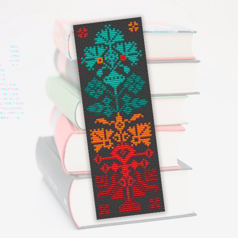 cross stitch bookmark pattern Flower