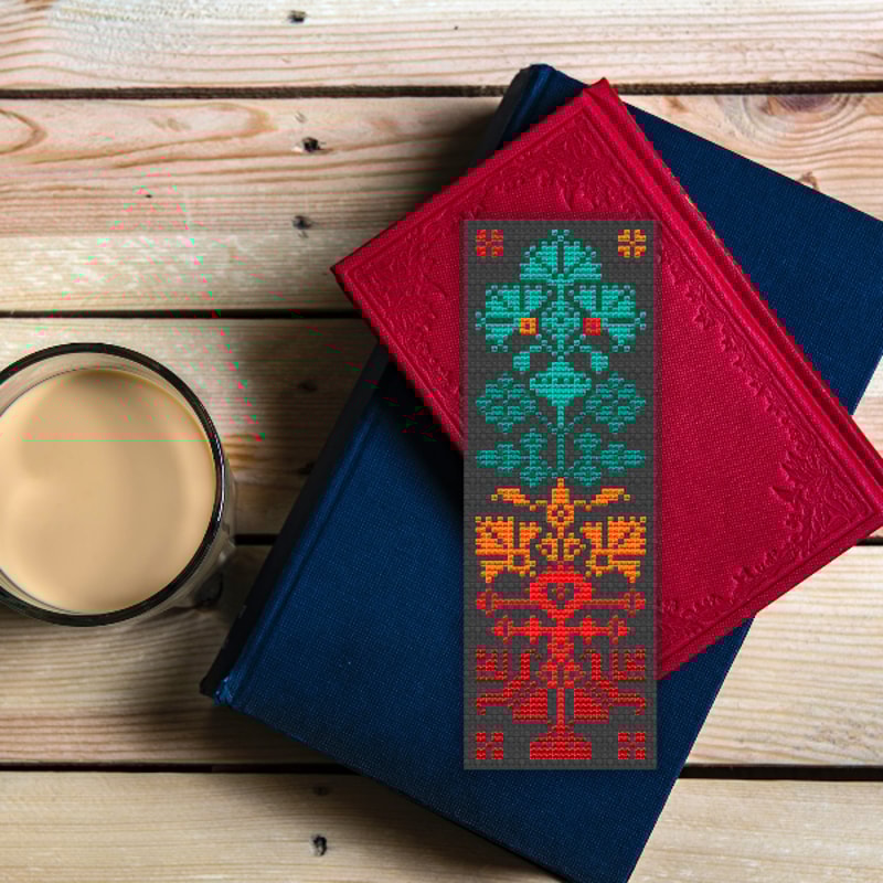 digital cross stitch bookmark pattern