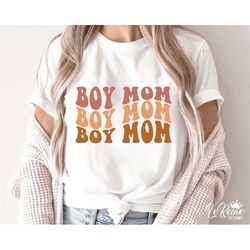 boy mom svg, mom svg, mama svg, retro, wavy, mom of boys svg, mom shirt, silhouette, cricut