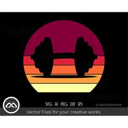 retro workout svg barbell - workout svg, gym svg, motivational svg, barbell svg, exercise svg for lovers