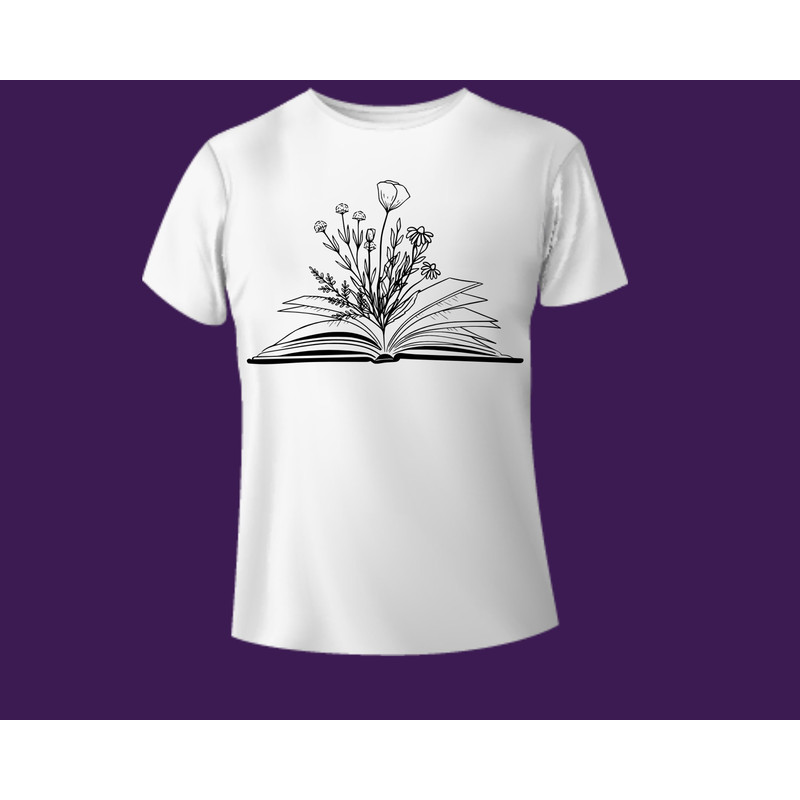 Floral Book Shirt Png,Teacher Svg,Book Shirt,Reading Teacher Svg,Wildflower Svg,Teacher Shirt Svg,Book With Flowers Png,Book Sweatshirt - 2.jpg
