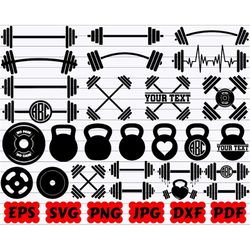 gym silhouette | workout silhouette | fitness silhouette | barbell svg | workout svg | fitness svg | weights svg| crossf