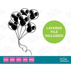 mouse ears balloons disneyland disneyworld | svg clipart images digital download sublimation cricut cut file png dxf ep