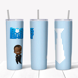 boss baby african american boy blue 20oz tumbler, boss baby boy afro png, boss baby boy afro clipart, instant download