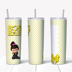 boss baby girl yellow tumbler design, 20 oz skinny tumbler design, sublimation image, tumbler wrap, boss baby png