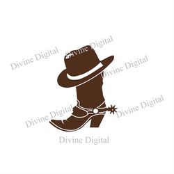 Cowboy Cowgirl Boot and Hat Shirt Design SVG File for Vinyl Cutting Machines Silhouette Cricut Brother Scan N Cut