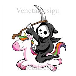 unicorn with death svg, halloween svg, unicorn svg, death svg