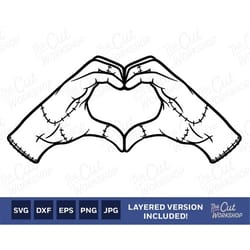 thing heart hand wednesday addams | layered svg clipart images digital download sublimation cricut cut file png dxf jpg