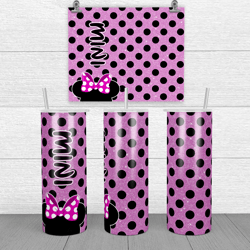 mini minnie mouse pink glitter, princess tumbler wrap 20z skinny tumbler sublimation, instant download