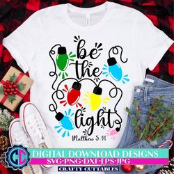 be the light svg | christmas lights hand drawn | digital download | sublimation | christmas printable artwork i digital
