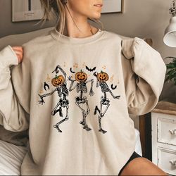 dancing skeleton sweatshirt, pumpkin sweater, pumpkin skeleton sh