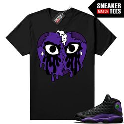 court purple 13s matching t shirt sneaker match tees black crying heart