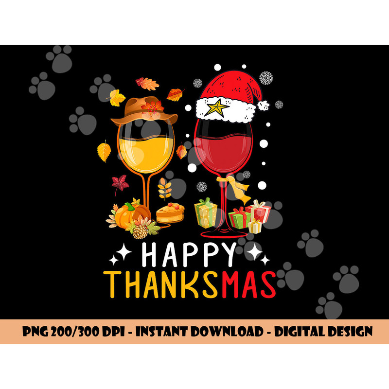 Happy Thanksmas Wine Thanksgiving Christmas png, sublimation copy.jpg