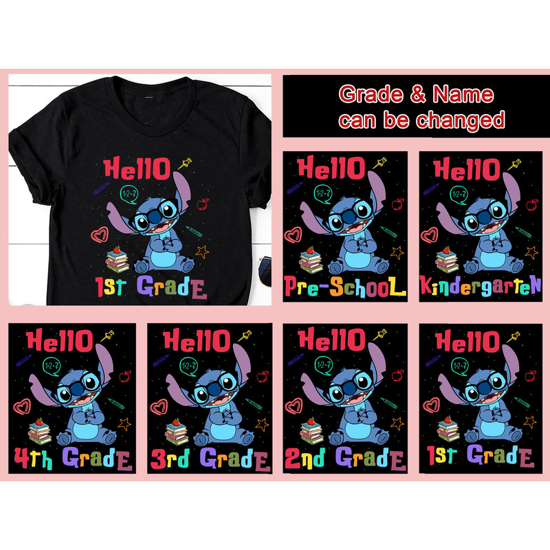 Personalized Back To School Stitch Shirt,Stitch Hello School shirt,First Day Of School,Preschool Shirt,Kindergarten Shirt,1st Grade Toddler - 1.jpg