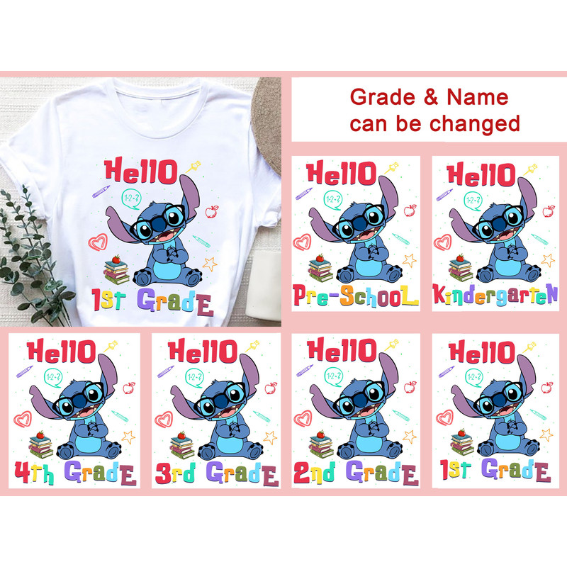 Personalized Back To School Stitch Shirt,Stitch Hello School shirt,First Day Of School,Preschool Shirt,Kindergarten Shirt,1st Grade Toddler - 2.jpg