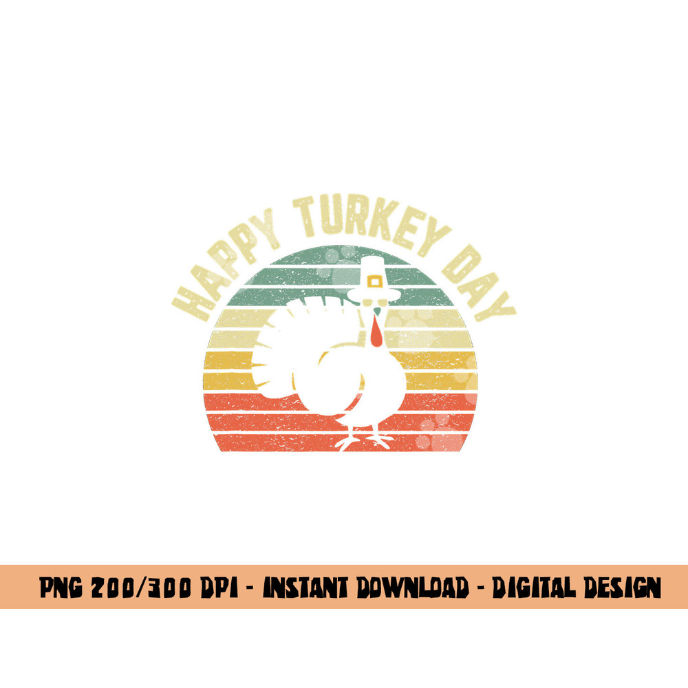 Happy Turkey Day Cool Turkey Retro Thanksgiving png, sublimation copy.jpg