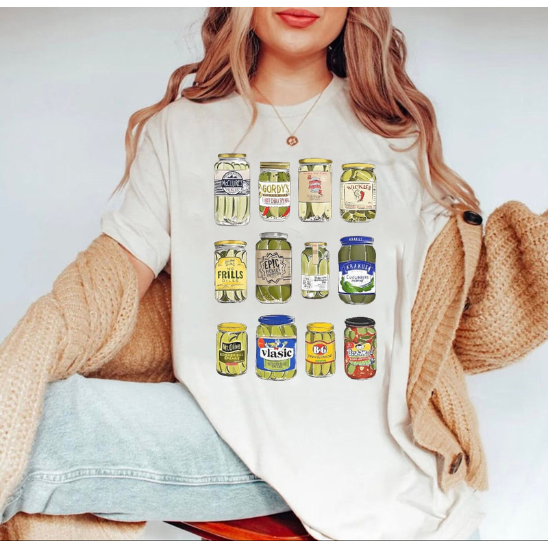 Pickle Jars T-shirt, Vintage Canned Pickles T-shirt, Pickle Lovers Tee, Canned Pickles Shirt, Homemade Pickles Shirt, Canning Season Shirt - 1.jpg