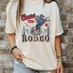 retro coors cowboy shirt distressed vintage western t-shirt rodeo