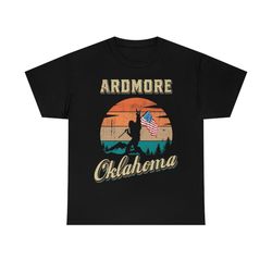 ardmore oklahoma bigfoot vintage american flag t-shirt