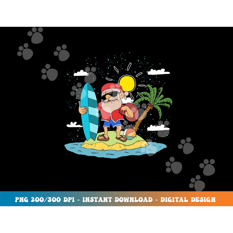 Hawaiian Summer Cool Santa Claus Surfing Christmas In July png, sublimation copy.jpg