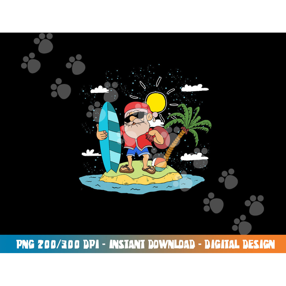Hawaiian Summer Cool Santa Claus Surfing Christmas In July png, sublimation copy.jpg