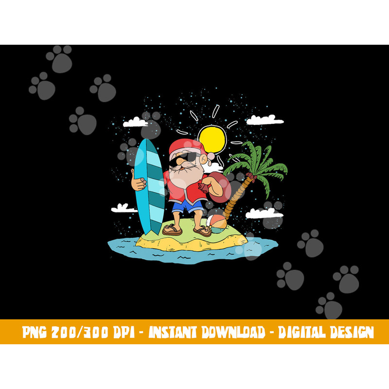 Hawaiian Summer Cool Santa Claus Surfing Christmas In July png, sublimation copy.jpg