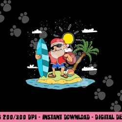 hawaiian summer cool santa claus surfing christmas in july png, sublimation copy