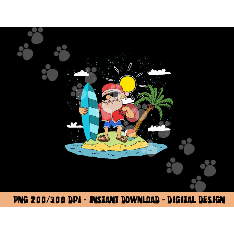Hawaiian Summer Cool Santa Claus Surfing Christmas In July png, sublimation copy.jpg
