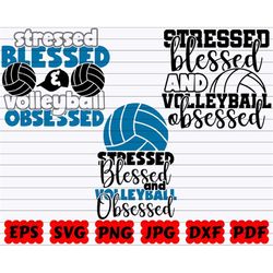 stressed blessed and volleyball obsessed svg | stressed blessed svg | volleyball obsessed svg | stressed svg | blessed s