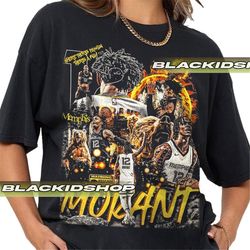 ja morant t-shirt basketball player mvp slam dunk merchandise bootleg vintage classic retro graphic unisex, memphis bask