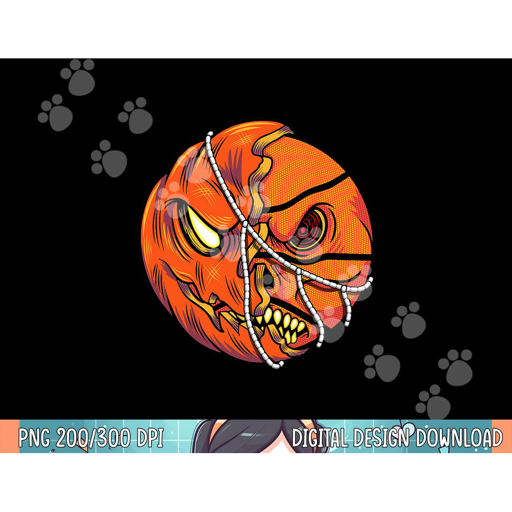 Pumpkin Skull Design - Halloween Hooper Basketball Player png, sublimation.jpg