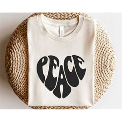 peace heart svg, boho groovy shirt svg, hippie retro sublimation png, hippie soul svg, peace love svg, good vibes svg, b