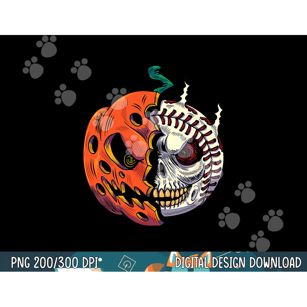 Pumpkin Skull Design For Men Boys Halloween Baseball Player png, sublimation copy.jpg
