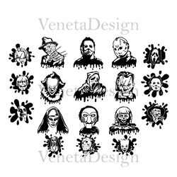horror svg horror friends svg horror characters in knives svg horror bundle svg horror cricut instant download