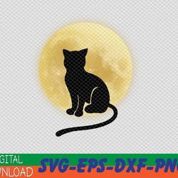Cat Silhouette Harvest Moon Fall October Halloween Autumn Pullover Hoodie SVG, png, epf, dxf, Digital, Dowload File