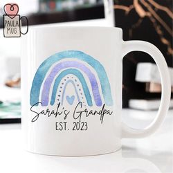 custom grandpa mug, custom rainbow popo mug, first time grandpa gift, new grandparents gift, from baby to pops, new gran
