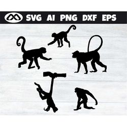 monkey svg, monkey bundle - monkey svg, monkey clipart, monkey silhouette, monkey vector, cute monkey svg, monkey cricut