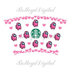 pink among us full wrap for starbucks, trending svg, starbucks wrap svg, starbuck cold cup svg, full wrap among us, star