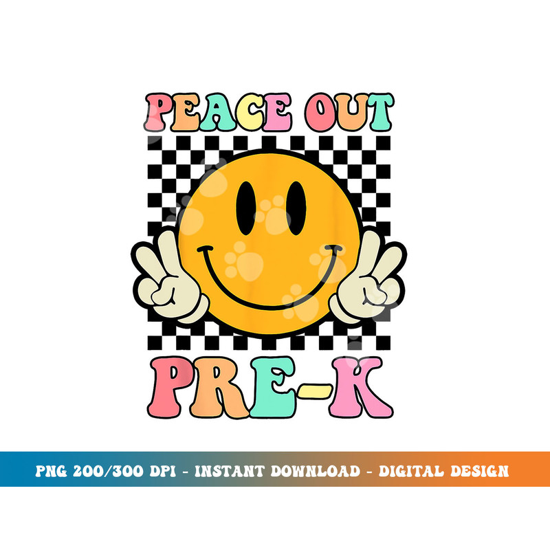 Hippie Peace Out Pre-K Teacher Kids Last Day Of School  png, sublimation copy.jpg