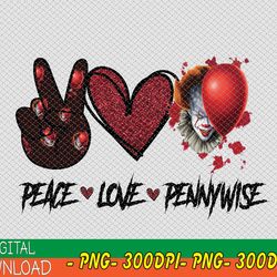 peace love pennywise png, pennywise, peace love, horror character, sublimated printing/instant download/png printable