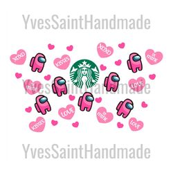 starbucks cold cup among us love svg, trending svg, among us love svg, starbucks wrap svg, starbuck cold cup svg, valent
