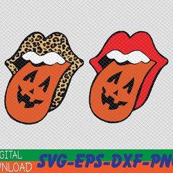 Lips with Tongue Out Pumkin Halloween svg, Halloween svg, Leopard Tongue Png,Kiss Lips svgKiss svg png dxf