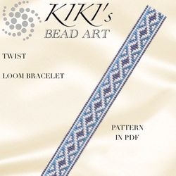 Loom bracelet pattern Twist geometric inspired Bead LOOM bracelet pattern in PDF - instant download