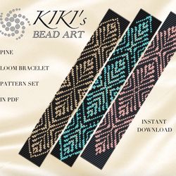 loom bracelet pattern pine geometric inspired bead loom bracelet pattern in pdf - instant download