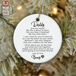 personalized daddy to be ornament, daddy ornament, expecting parents, pregnancy reveal, pregnancy announcement, daddy to