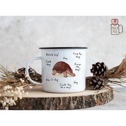 behold dog turtle camping mug, elden ring camping mug, gamer camping mug, turtle lover camping mug, behold dog turttle c