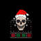 Womens Funny Skeleton Skull Santa Hat Christmas Snowflake V Neck 0.jpg