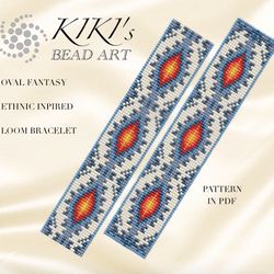loom pattern oval fantasy loom bracelet bead pattern ethnic inspired bead loom bracelet pattern in pdf instant download
