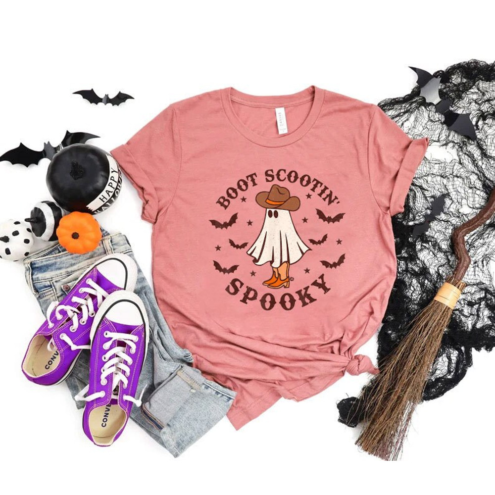 Boot Scootin Spooky Sweatshirt, Western Halloween Shirt, Cowboy Ghost T-Shirt, Spooky Season Tee, Halloween Spooky, Fall Women Hoodie - 4.jpg