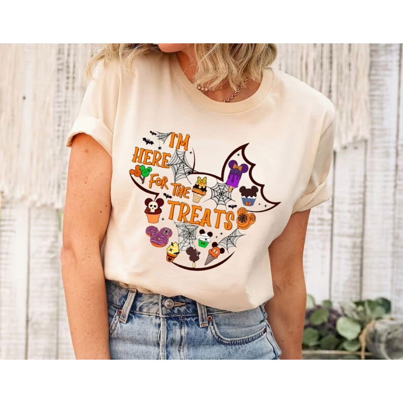 I'm Here For The Treats Shirt, Disney Halloween Snacks Shirt, Halloween Party 2023, Disney Family Halloween, Spooky Season T-Shirt - 1.jpg